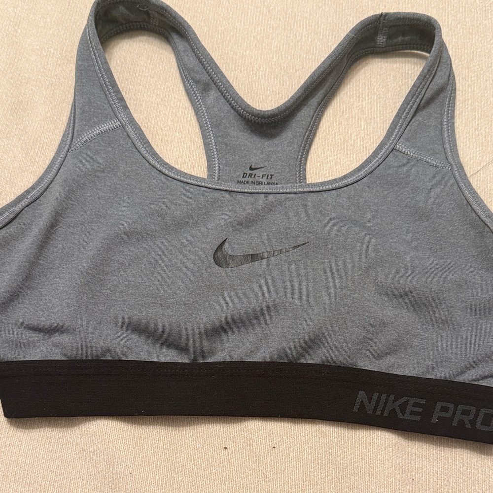 Nike Pro Gray and Black Sports Bra